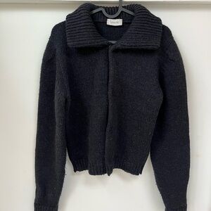 Lemaire Snap Button Sweater with Ribbed Collar size xs